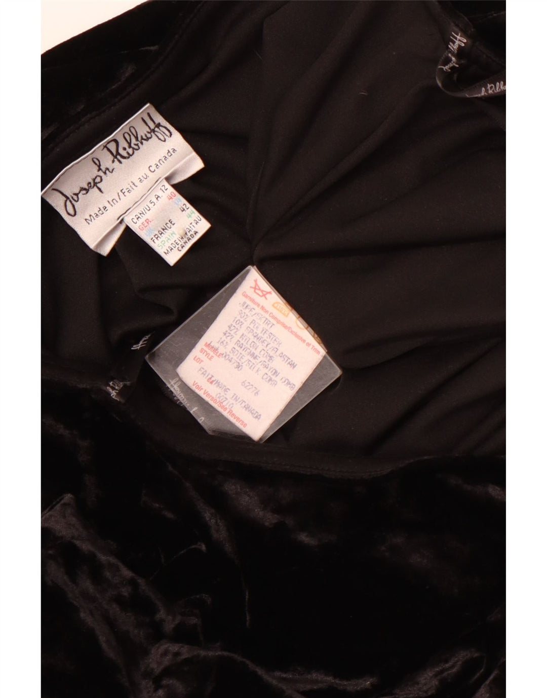 JOSEPH RIBKOFF Womens Velour Trumpet Skirt UK 14 Large W30 Black Polyester