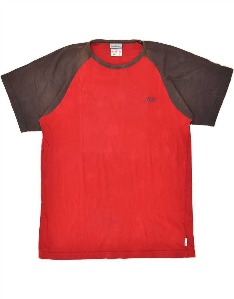 REEBOK Mens T-Shirt Top Large Red Colourblock Cotton Vintage Reebok and Second-Hand Reebok from Messina Hembry 