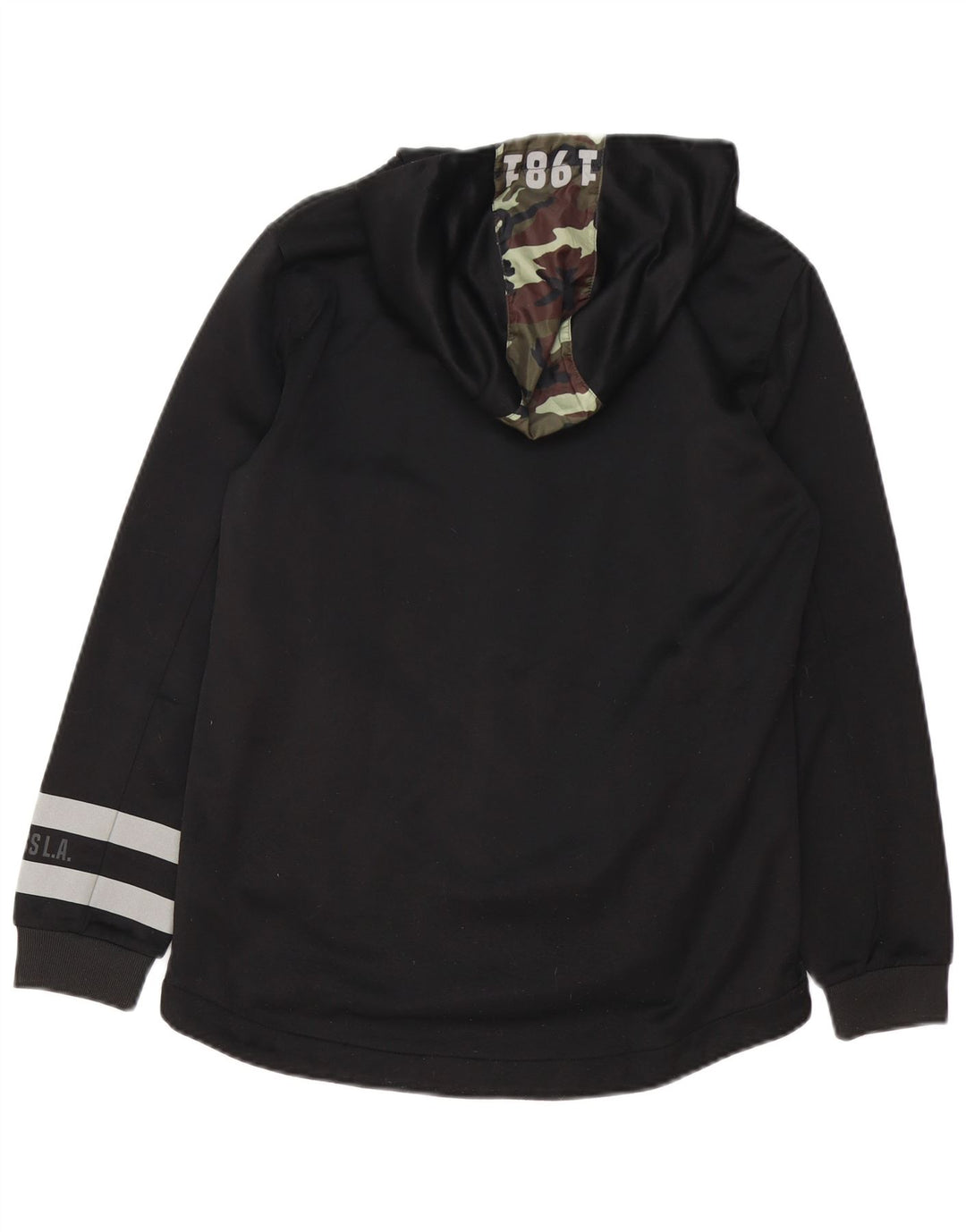 Guess Boys Zip Hoodie Sweater 13-14 Years Black Camouflage Cotton