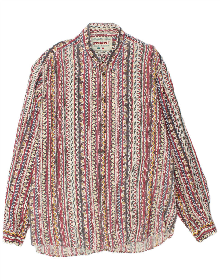 Renard Mens Shirt XL Multicoloured Geometric Cotton