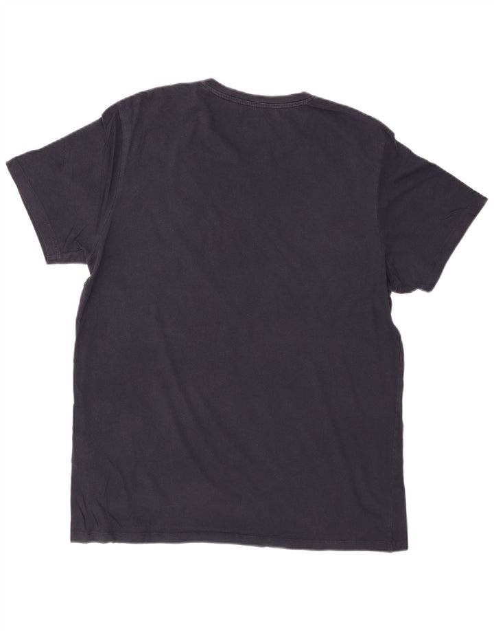 JACK & JONES Mens Graphic T-Shirt Top XL Navy Blue Cotton