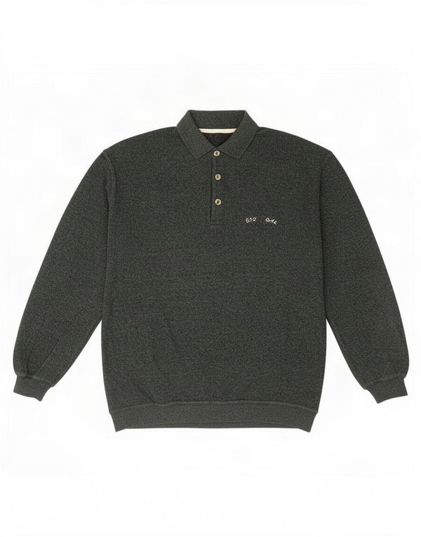 Vintage Mens Polo Neck Jumper Sweater XL Green Cotton