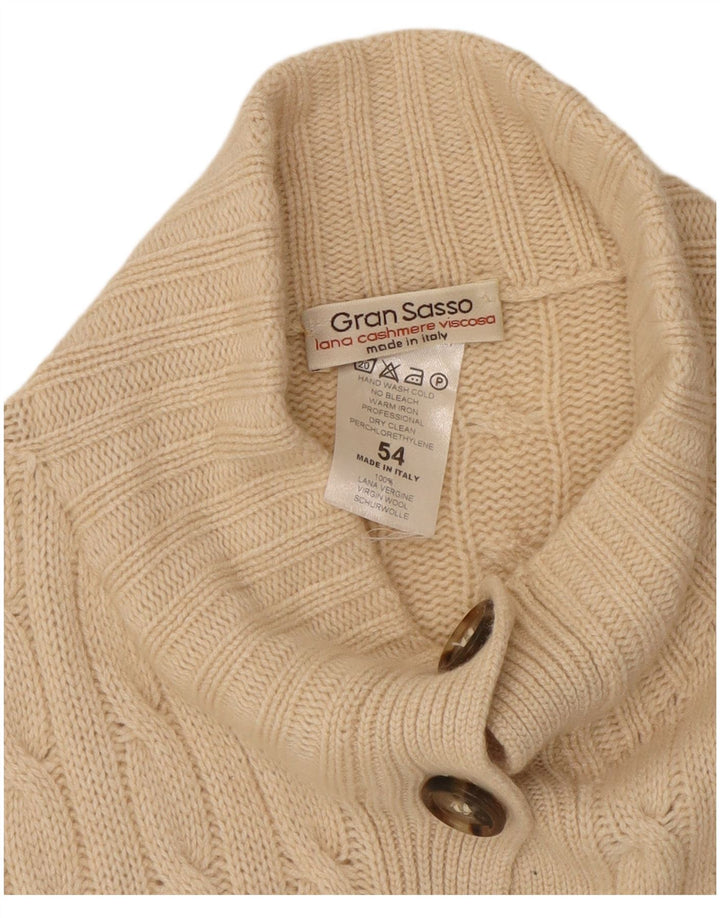 Gran Sasso Womens Cardigan Sweater IT 54 3XL White Wool