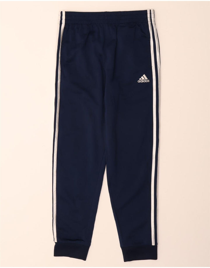 ADIDAS Boys Tracksuit Trousers Joggers 10-11 Years Medium  Navy Blue