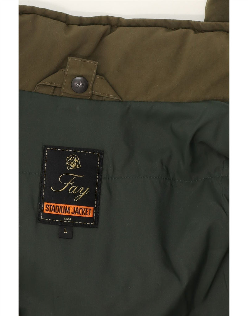 FAY Mens Hooded Utility Jacket UK 40 Large Khaki Vintage Fay and Second-Hand Fay from Messina Hembry 