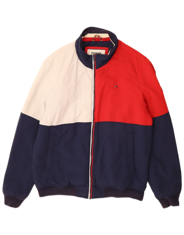 Tommy Hilfiger Mens Bomber Jacket UK 40 Large Multicoloured Colourblock