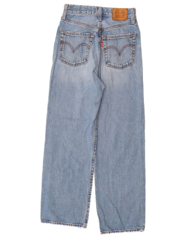 Levi's Womens Ribcage Straight Jeans W25 L27 Blue Cotton