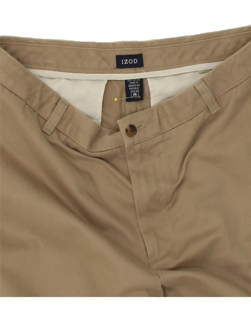 IZOD Mens Tapered Casual Trousers W34 L30  Beige Cotton | Vintage Izod | Thrift | Second-Hand Izod | Used Clothing | Messina Hembry 