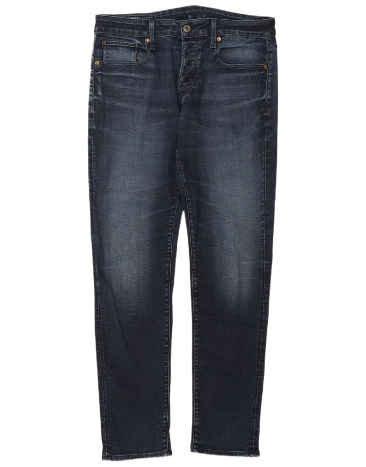 G-Star Mens Slim Jeans W34 L34 Navy Blue Cotton