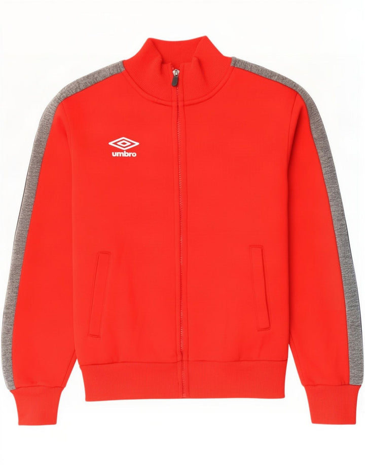 Umbro Boys Graphic Tracksuit Top Jacket 9-10 Years Red Colourblock
