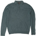 Marks & Spencer Mens Polo Neck Jumper Sweater Large Blue Flecked Cotton