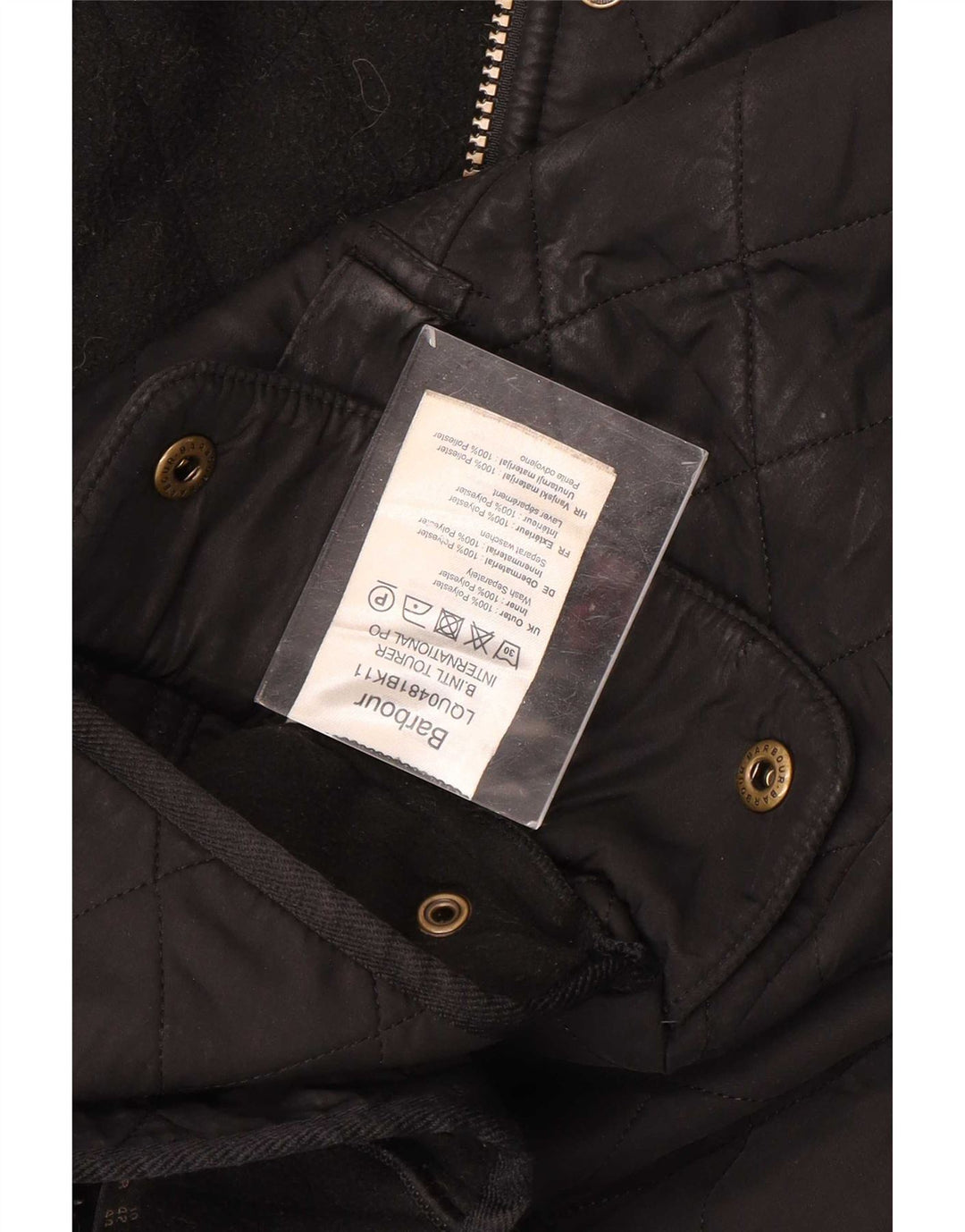 Barbour Womens Quilted Jacket UK 14 Large Black Polyester