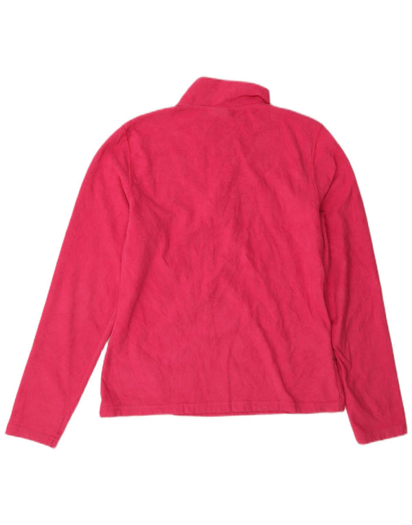 The North Face Womens Zip Neck Fleece Jumper UK 10 Small Pink Polyester