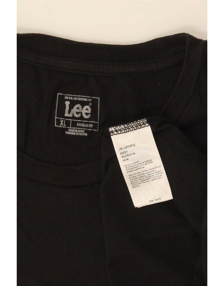 Lee Mens Regular Fit T-Shirt Top XL Black Cotton
