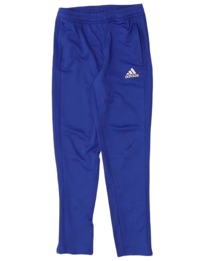 Adidas Boys Slim Fit Tracksuit Trousers 13-14 Years  Blue Polyester
