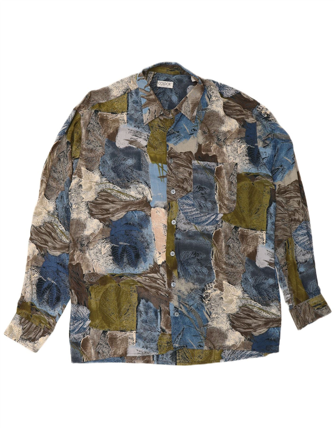 Coldor Mens Shirt Large Multicoloured Patchwork