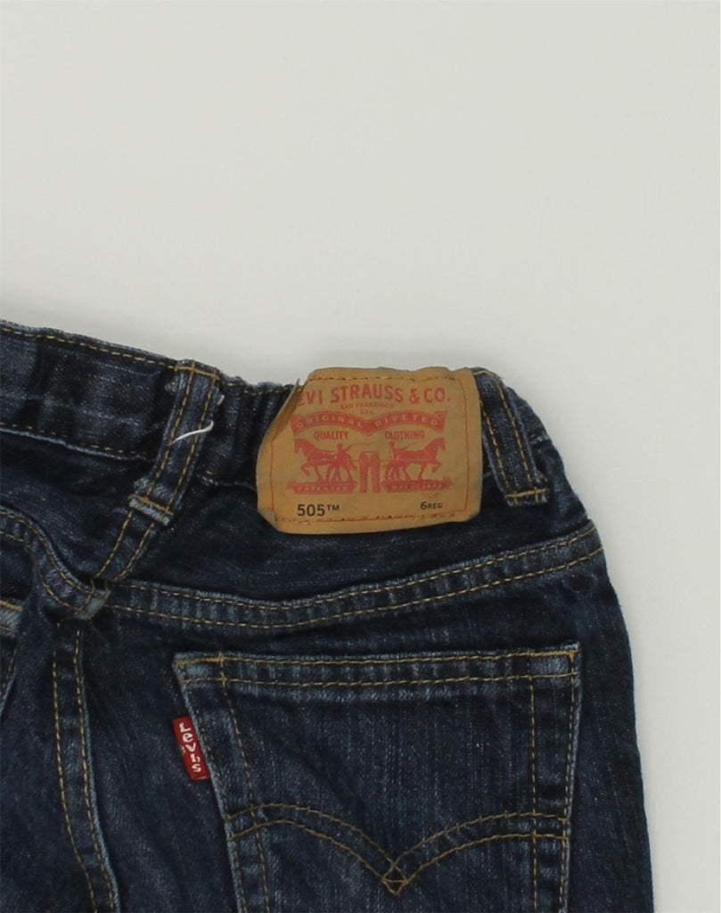 LEVI'S Boys 505 Straight Jeans 5-6 Years W22 L19 Navy Blue Cotton | Vintage Levi's | Thrift | Second-Hand Levi's | Used Clothing | Messina Hembry 