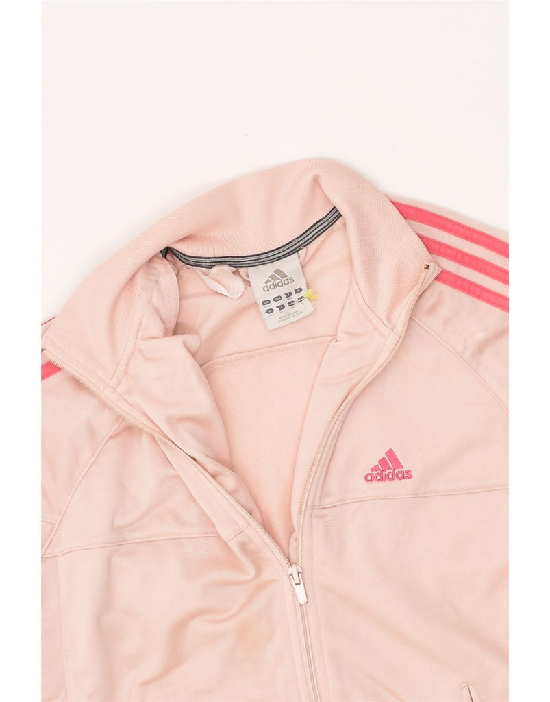 ADIDAS Girls Graphic Tracksuit Top Jacket 13-14 Years XL Pink Polyester | Vintage Adidas | Thrift | Second-Hand Adidas | Used Clothing | Messina Hembry 