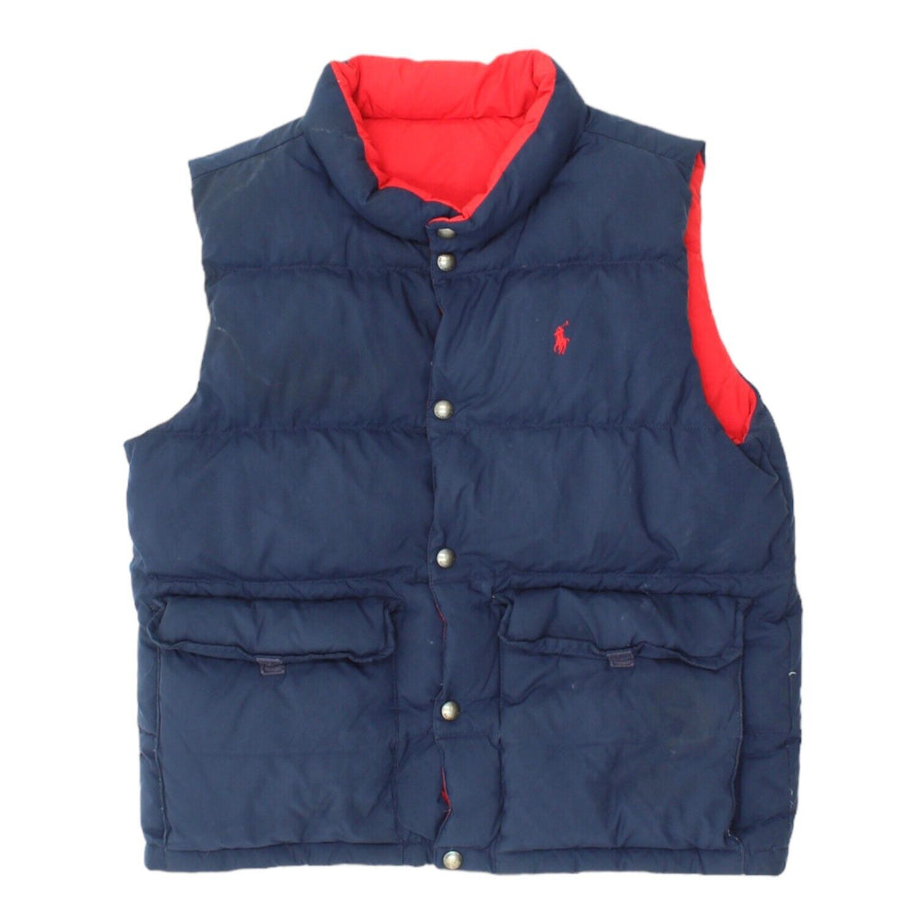 Ralph Lauren Mens Navy Red Reversible Padded Gilet | Vintage Designer Puffer VTG | Vintage Messina Hembry | Thrift | Second-Hand Messina Hembry | Used Clothing | Messina Hembry 