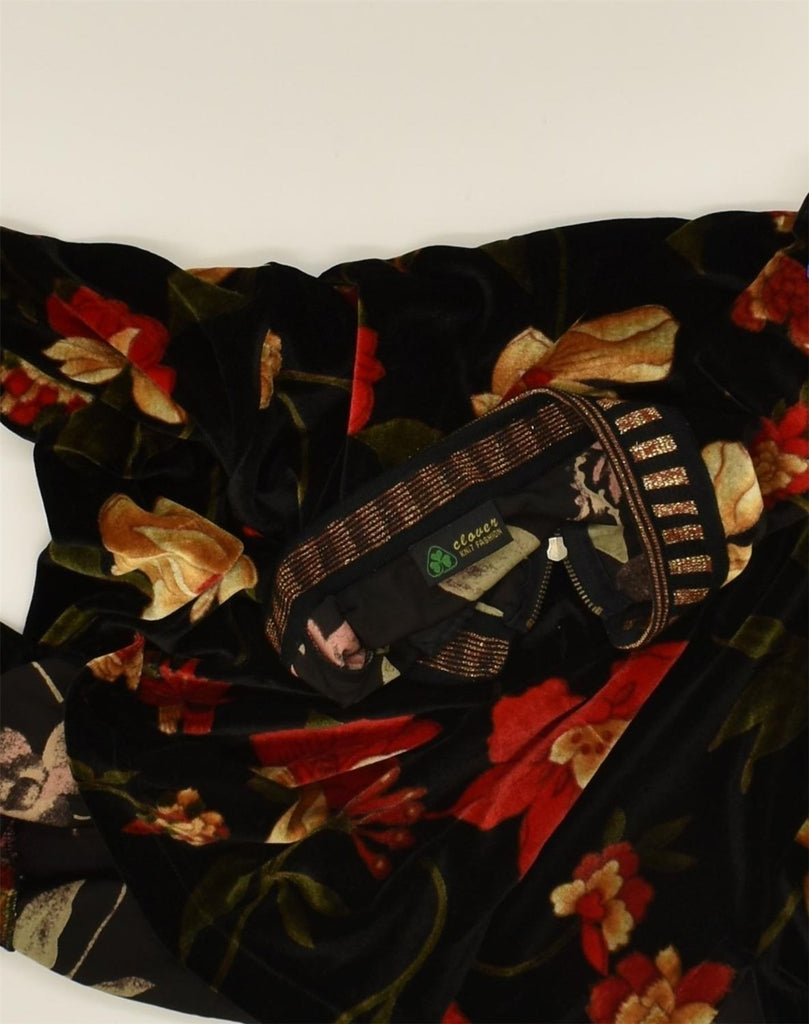 VINTAGE Womens Blouse Top UK 18 XL Black Floral | Vintage Vintage | Thrift | Second-Hand Vintage | Used Clothing | Messina Hembry 