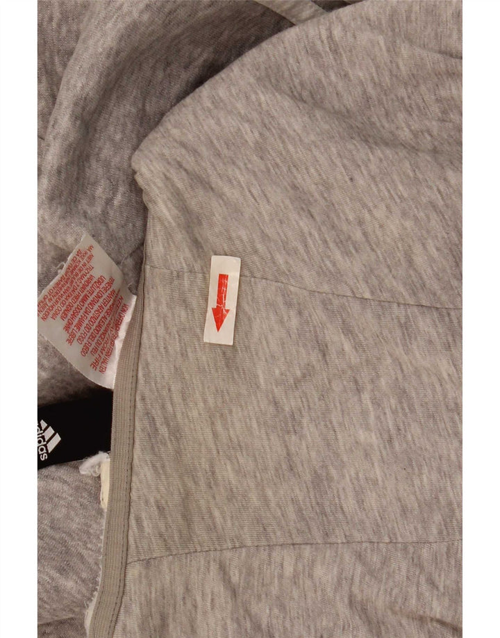 Adidas Mens Zip Hoodie Sweater Medium Grey Flecked