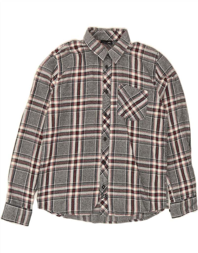VANS Mens Flannel Shirt Medium Grey Check Cotton Vintage Vans and Second-Hand Vans from Messina Hembry 