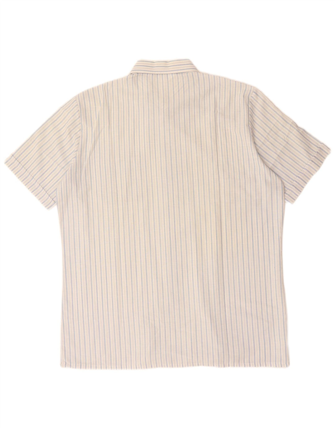 St Michael Mens Short Sleeve Shirt Large Blue Pinstripe Cotton