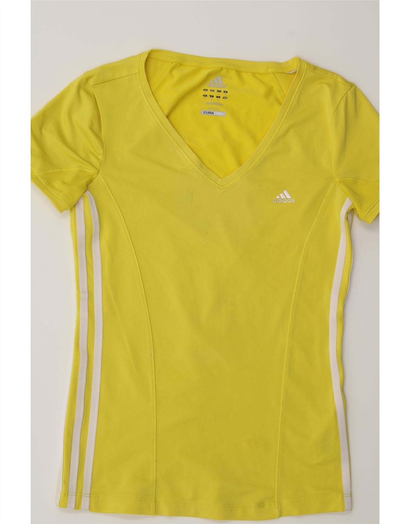 ADIDAS Womens Climacool T-Shirt Top UK Small Yellow Polyester