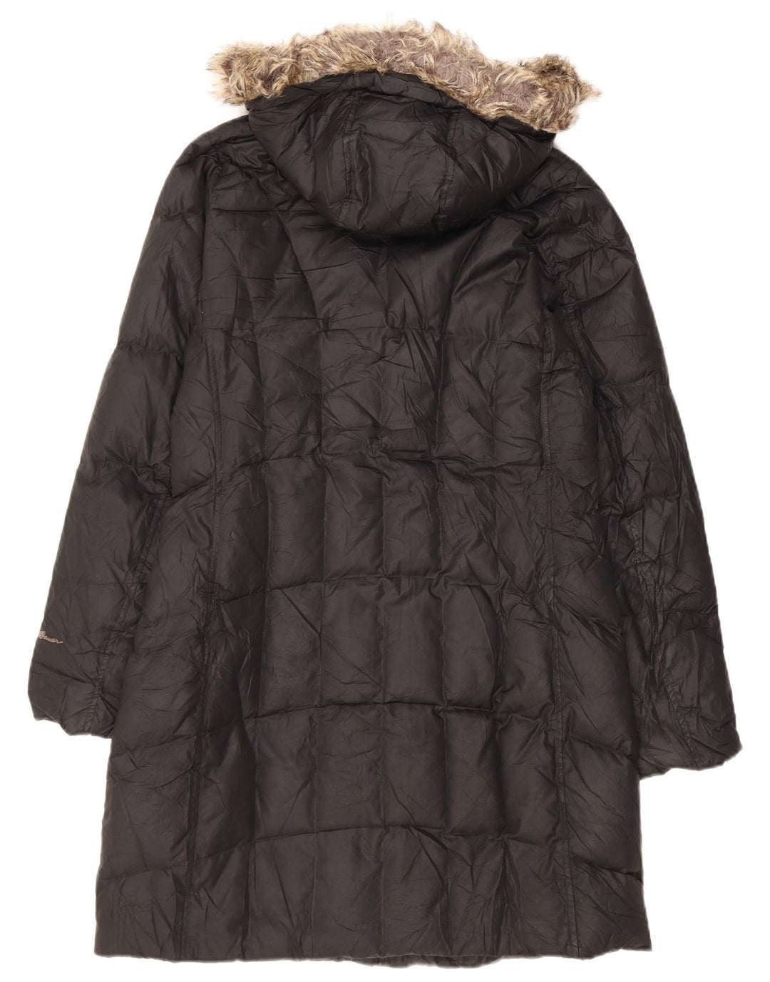 Eddie Bauer Womens Hooded Padded Coat UK 14 Medium Black Polyester