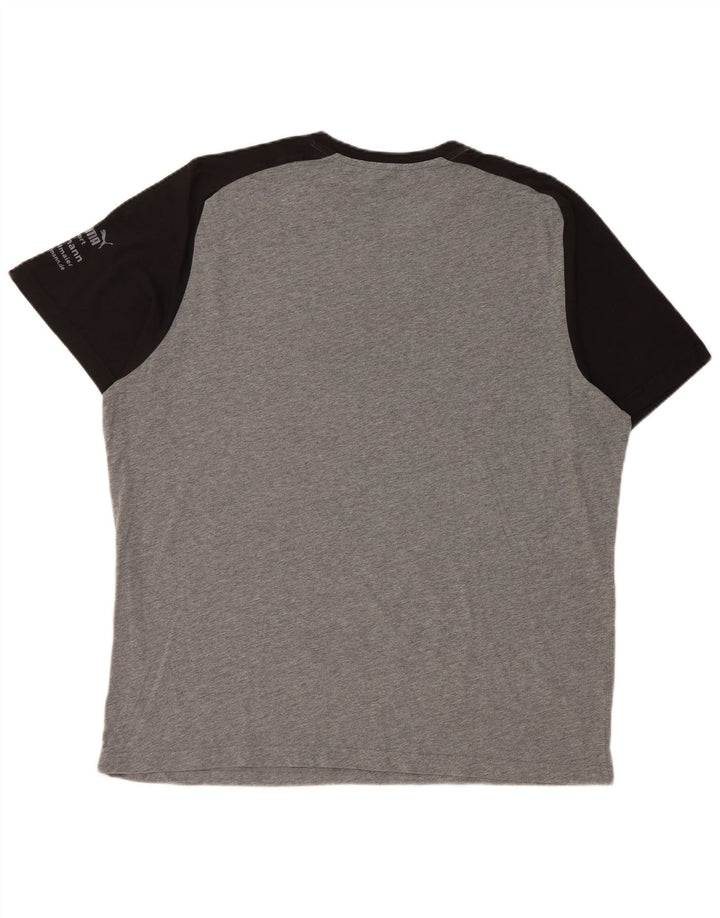 PUMA Mens Graphic T-Shirt Top XL Grey Colourblock