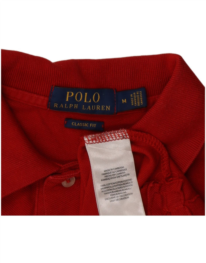 Polo Ralph Lauren Mens Classic Fit Polo Shirt Medium Red Cotton