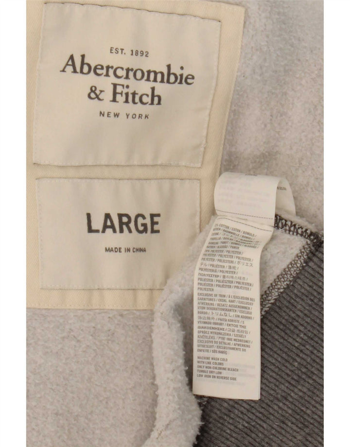 Abercrombie & Fitch Mens Tracksuit Top Jacket Large Grey Cotton