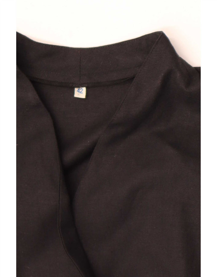 Vintage Womens Double Breasted Sheath Dress EU 42 Large Black