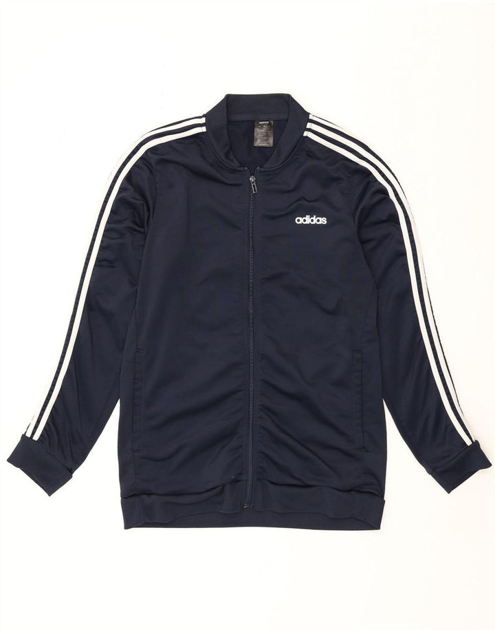 Adidas Mens Tracksuit Top Jacket Large Navy Blue Polyester