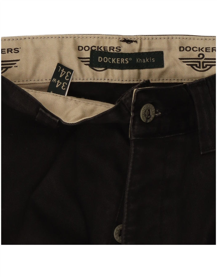 Dockers Mens Khakis Straight Chino Trousers W34 L31 Black
