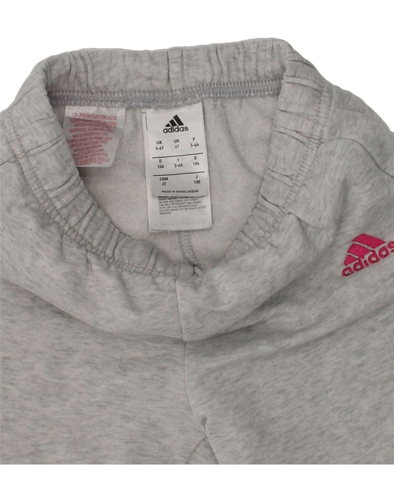 ADIDAS Girls Tracksuit Trousers Joggers 3-4 Years Grey Cotton | Vintage Adidas | Thrift | Second-Hand Adidas | Used Clothing | Messina Hembry 