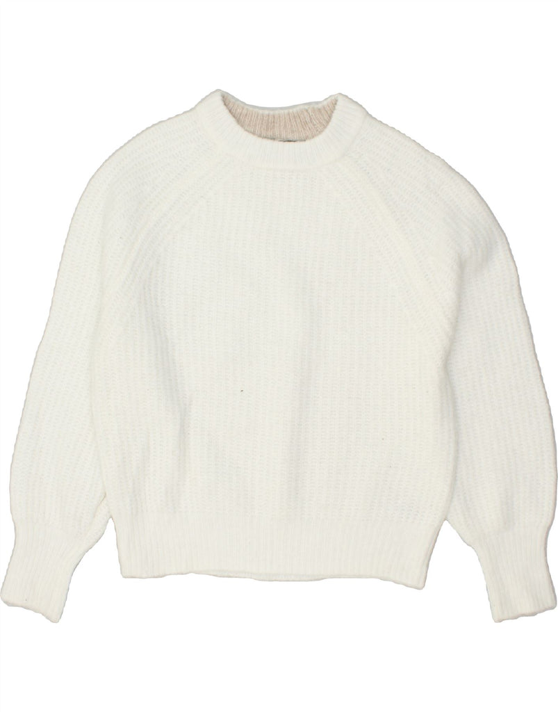 JOULES Womens Crew Neck Jumper Sweater UK 12 Medium White Polyester | Vintage Joules | Thrift | Second-Hand Joules | Used Clothing | Messina Hembry 