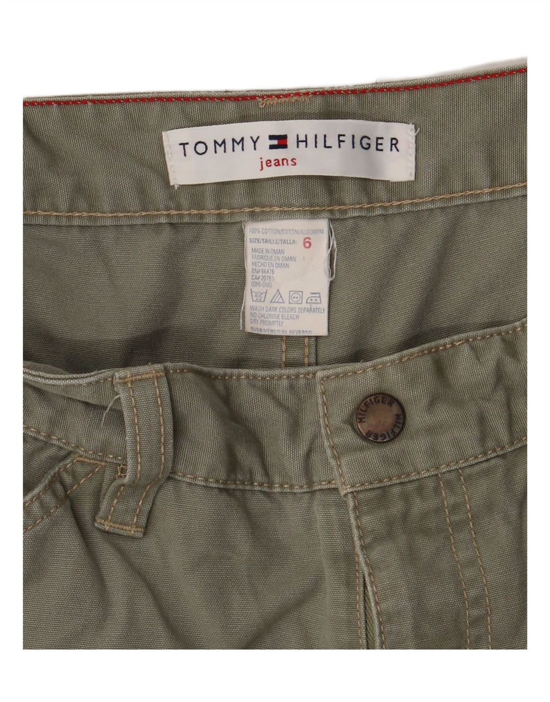 TOMMY HILFIGER Womens Straight Casual Trousers US 6 Medium W28 L30 Khaki