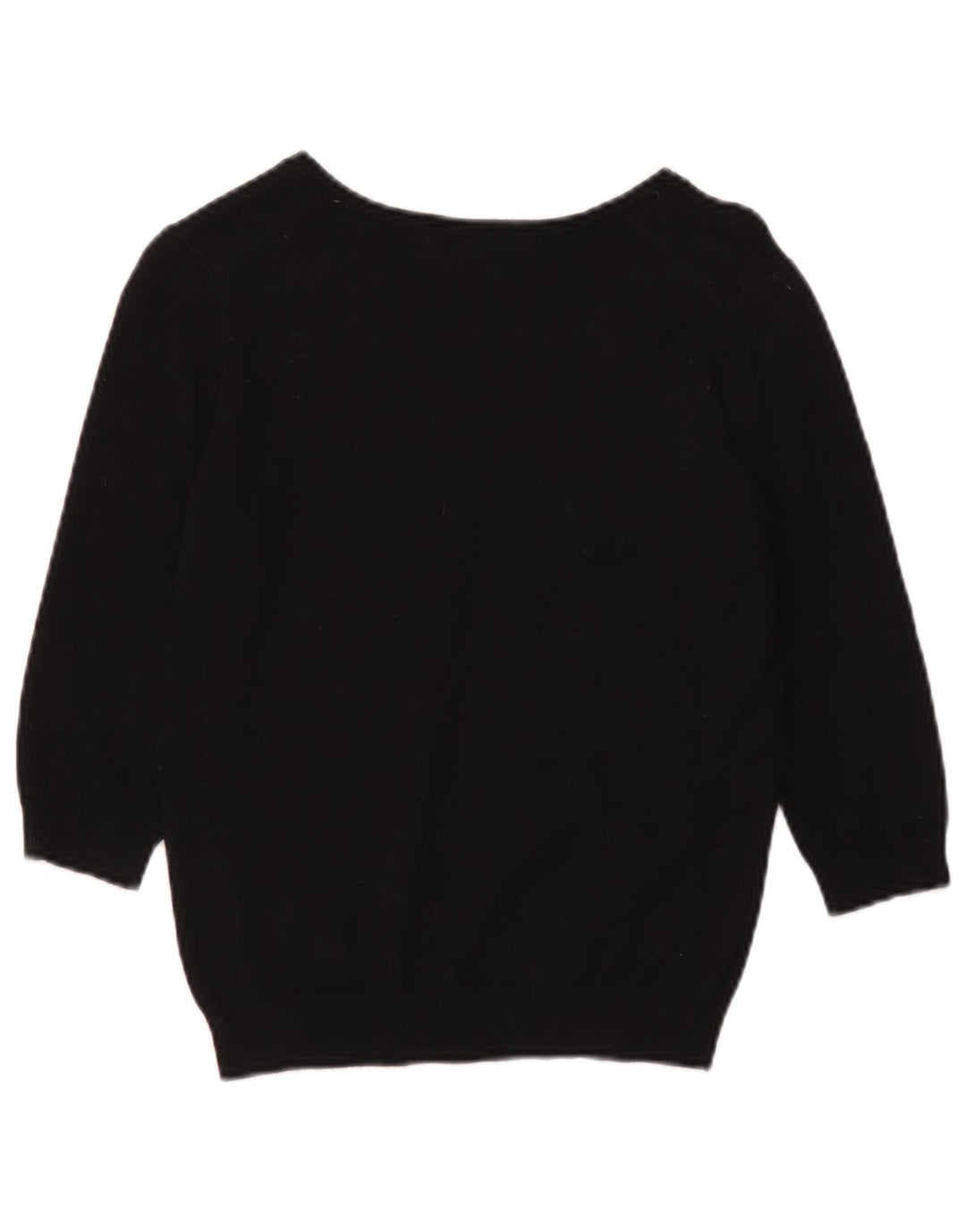 Marks & Spencer Womens Crop V-Neck Jumper Sweater UK 14 Medium Black