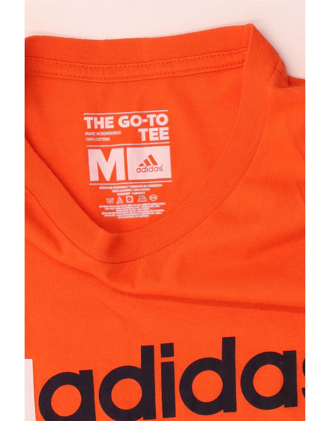 Adidas Mens Graphic T-Shirt Top Medium Orange Cotton