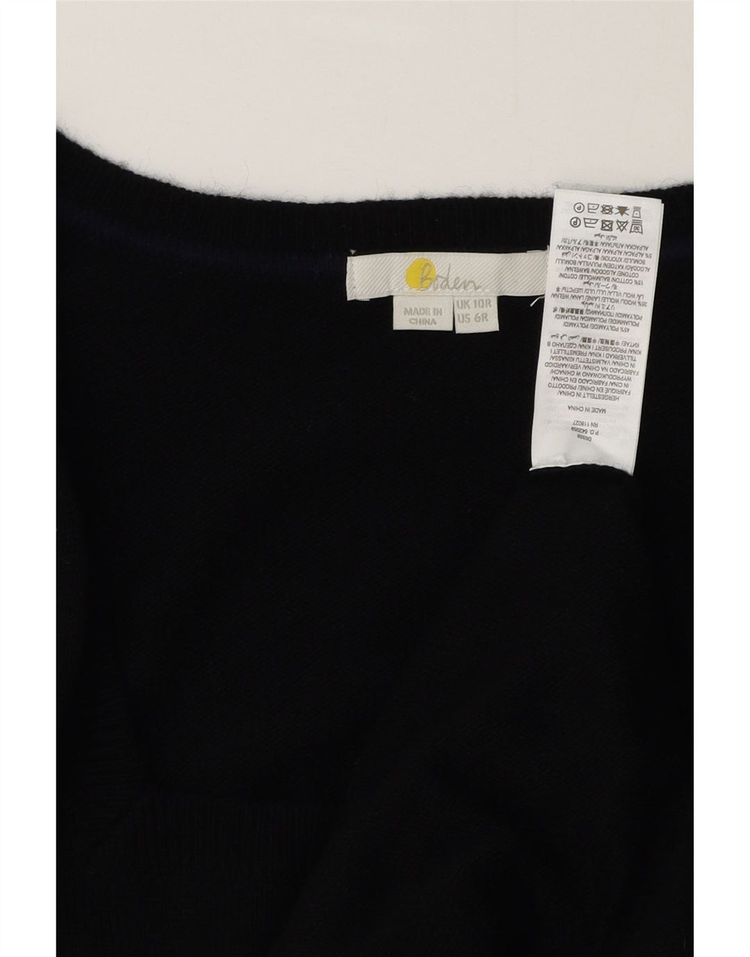 Boden Womens Long Sleeve Jumper Dress UK 10 Small Black Polyamide