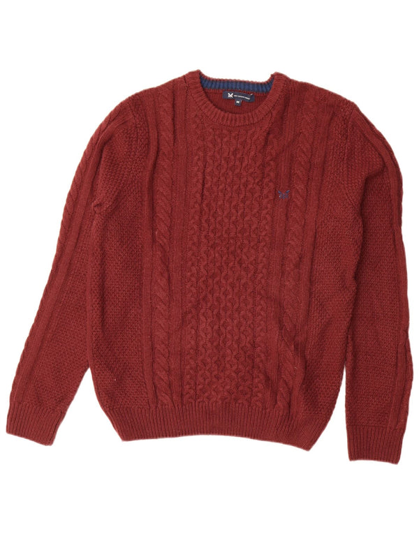 Crew Clothing Mens Neck Jumper Sweater Medium Maroon Acrylic