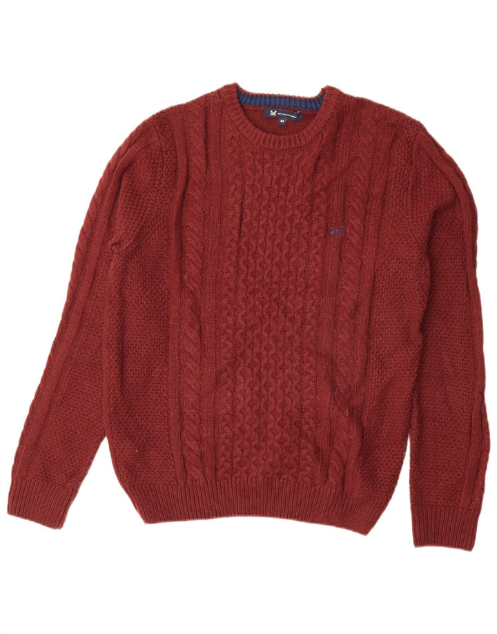 Crew Clothing Mens Neck Jumper Sweater Medium Maroon Acrylic