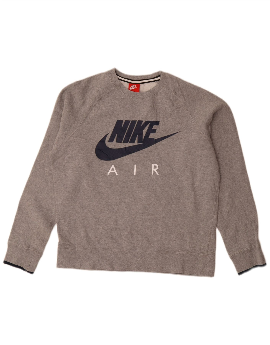 Nike Mens Graphic Sweatshirt Jumper Medium Grey Flecked Cotton