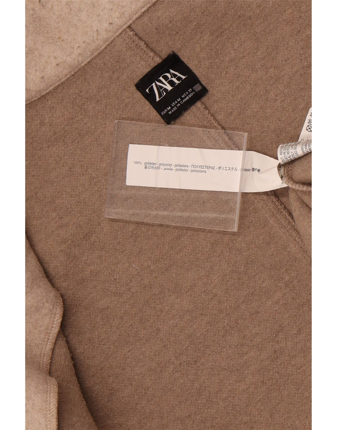 Zara Womens Open Overcoat UK 14 Medium Grey Polyester