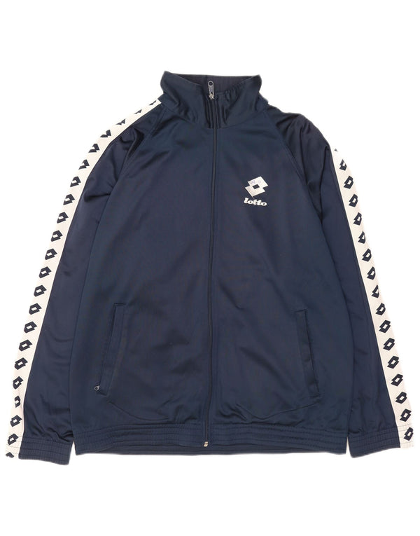 Lotto Mens Graphic Tracksuit Top Jacket XL Navy Blue Colourblock