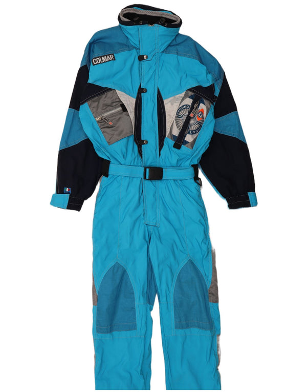 Colmar Womens Hooded Ski Jumpsuit IT 52 2XL Blue Colourblock Nylon