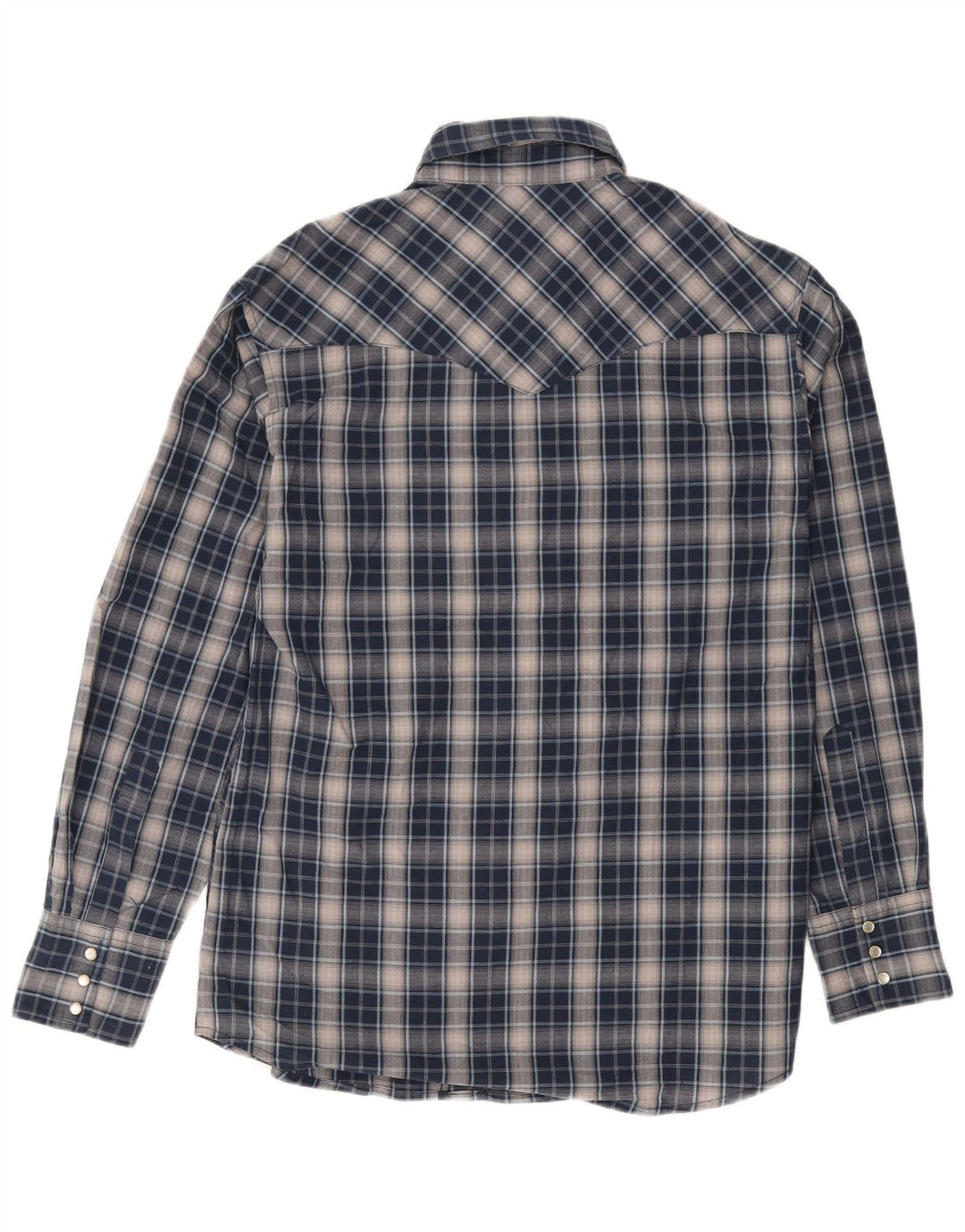 WRANGLER Mens Shirt Medium Navy Blue Check Cotton