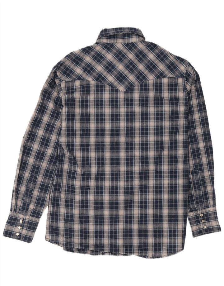 WRANGLER Mens Shirt Medium Navy Blue Check Cotton