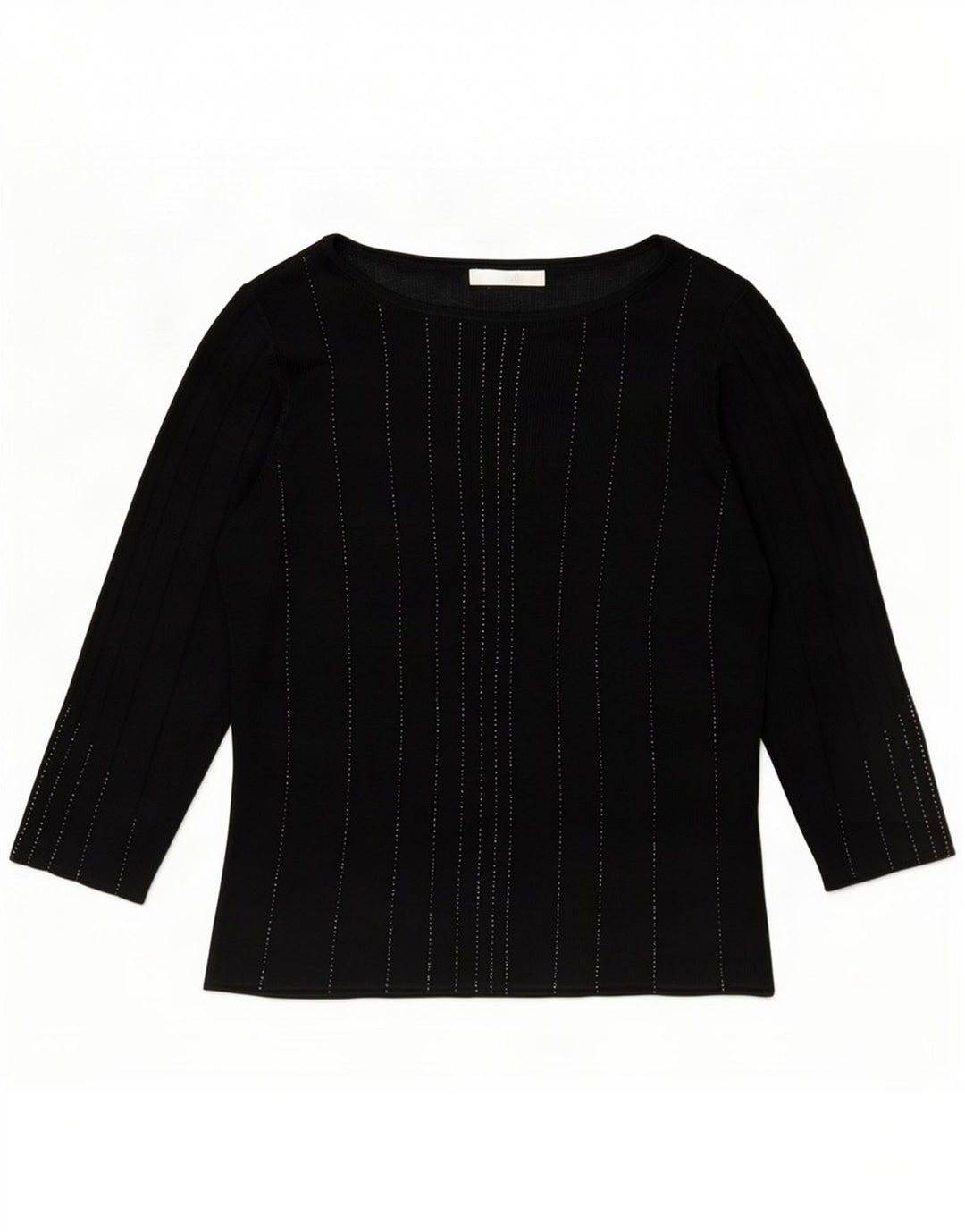 Marks & Spencer Womens 3/4 Sleeve Blouse Top UK 14 Medium Black Striped